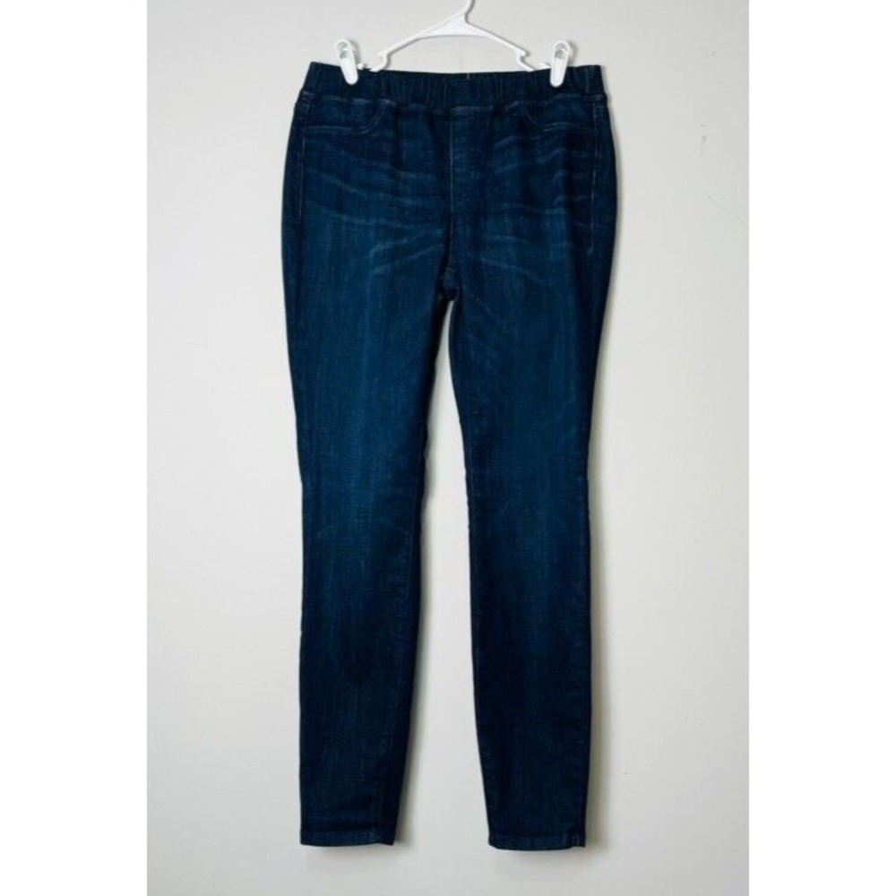 Pull On Denim Jeggings Stretch Pants Elastic Waist Dark‎ Wash